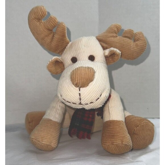All Mine Corduroy Moose Scarf Holiday Plush Stuffed Animal 6" Baby Shower Gift - Picture 3 of 7